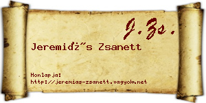 Jeremiás Zsanett névjegykártya